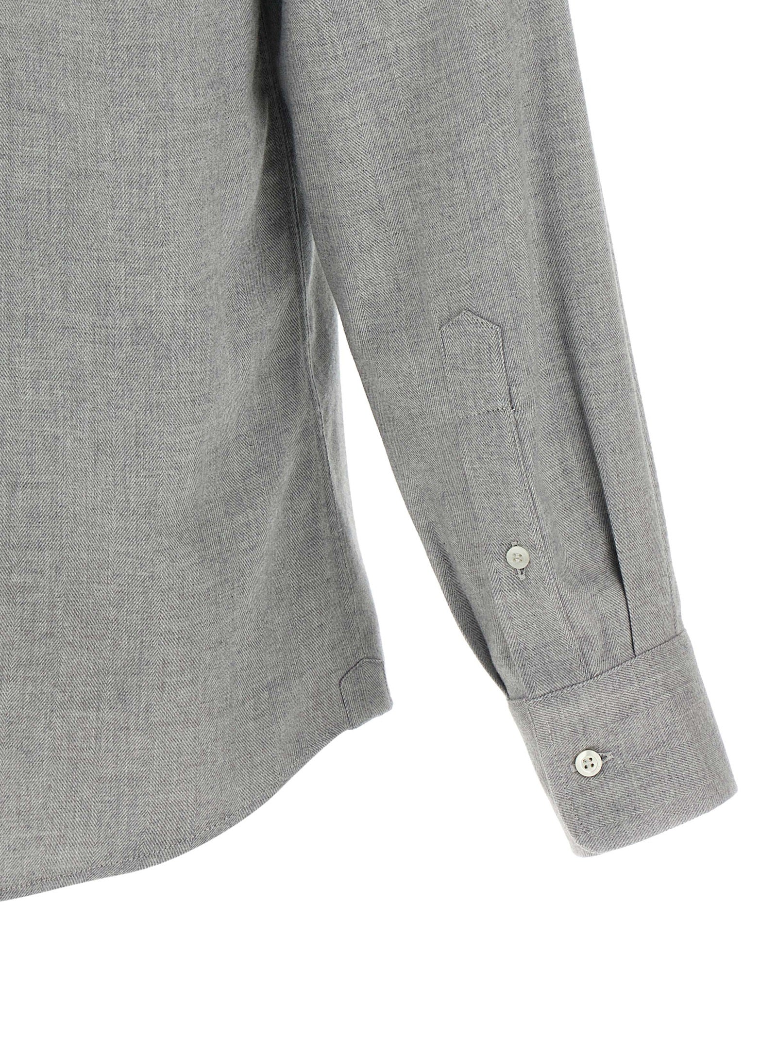 Brunello Cucinelli Gray Cotton Blouse Brunello Cucinelli