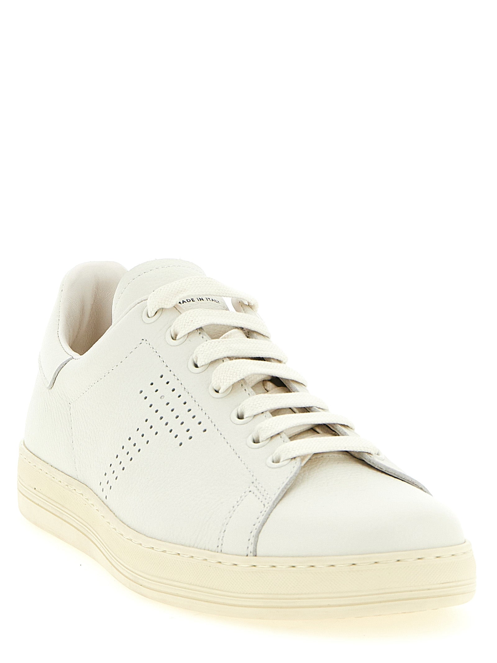 Tom Ford White Leather Low Top Sneakers Tom Ford