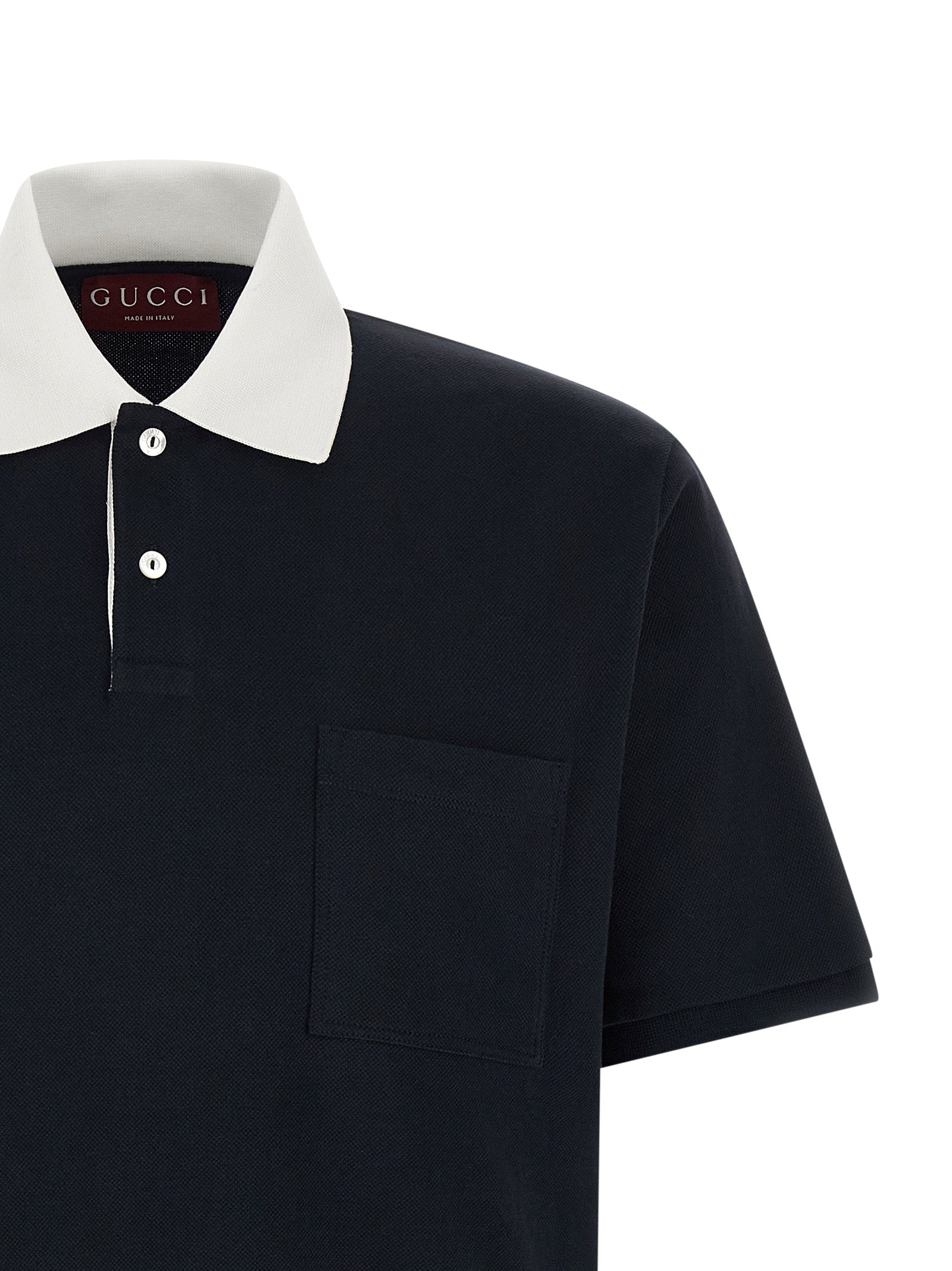 Gucci Blue Cotton Polo Shirt Gucci