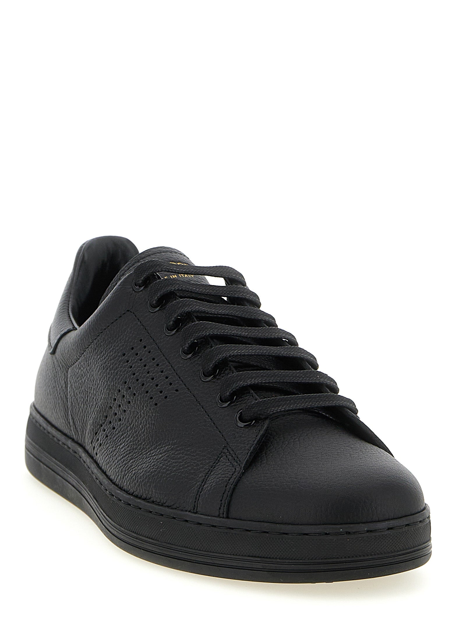 Tom Ford Black Leather Low Top Sneakers Tom Ford