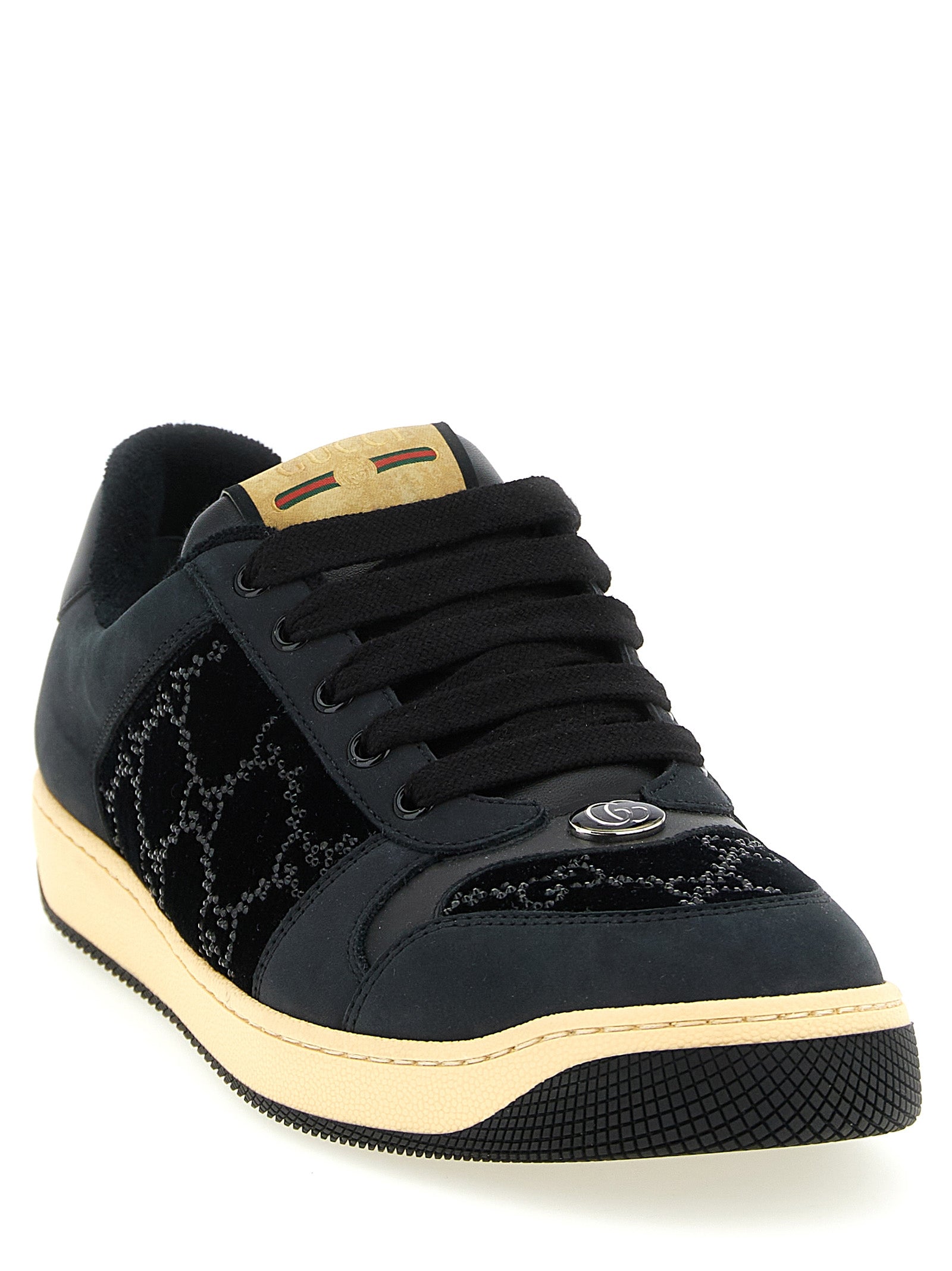 Gucci Black Cotton Low Top Sneakers Gucci