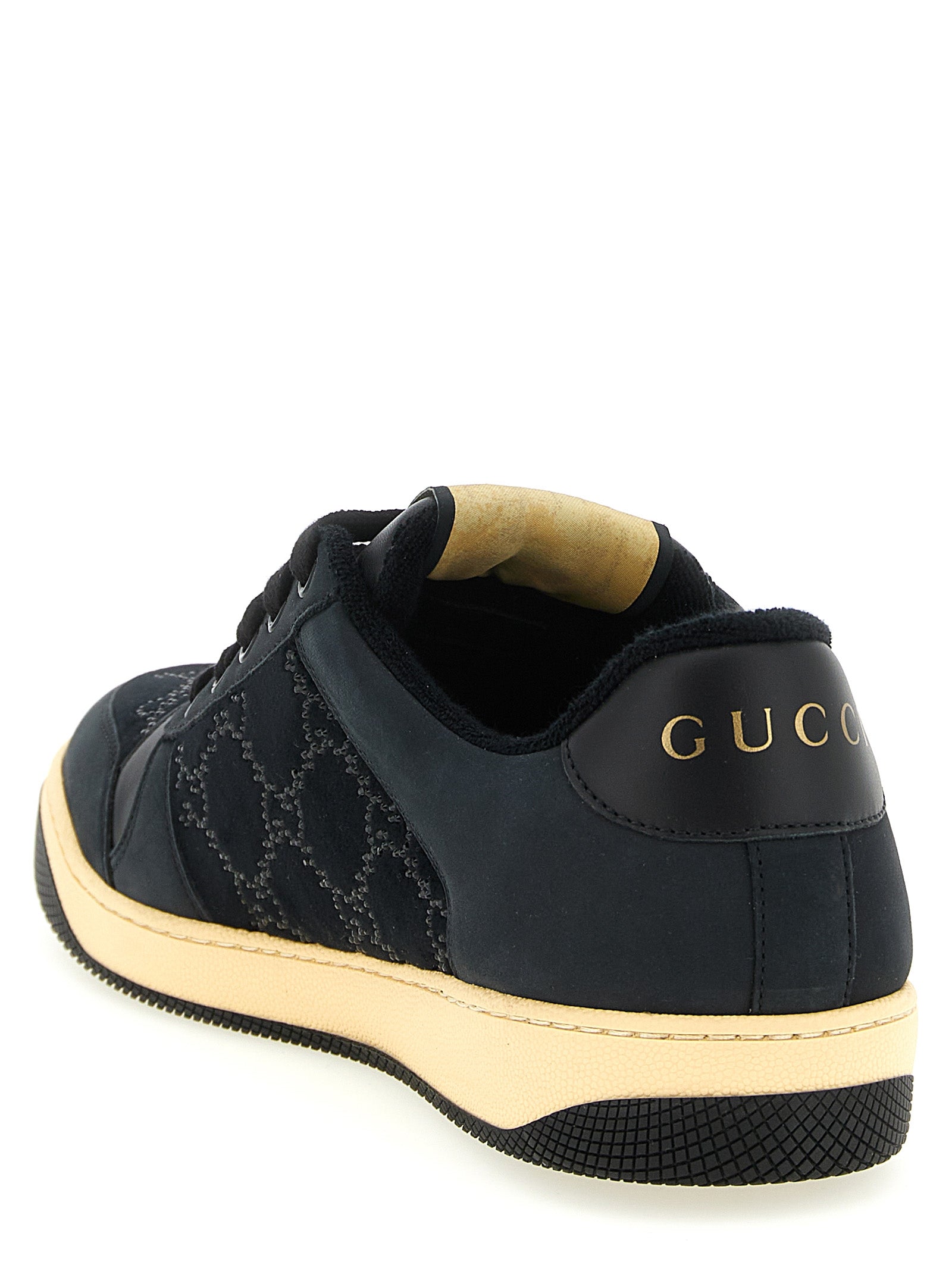 Gucci Black Cotton Low Top Sneakers Gucci