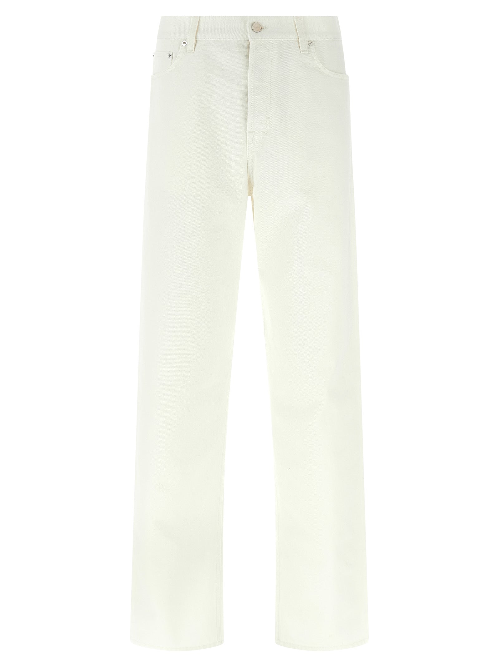Gucci White Cotton Straight-Leg Jeans Gucci