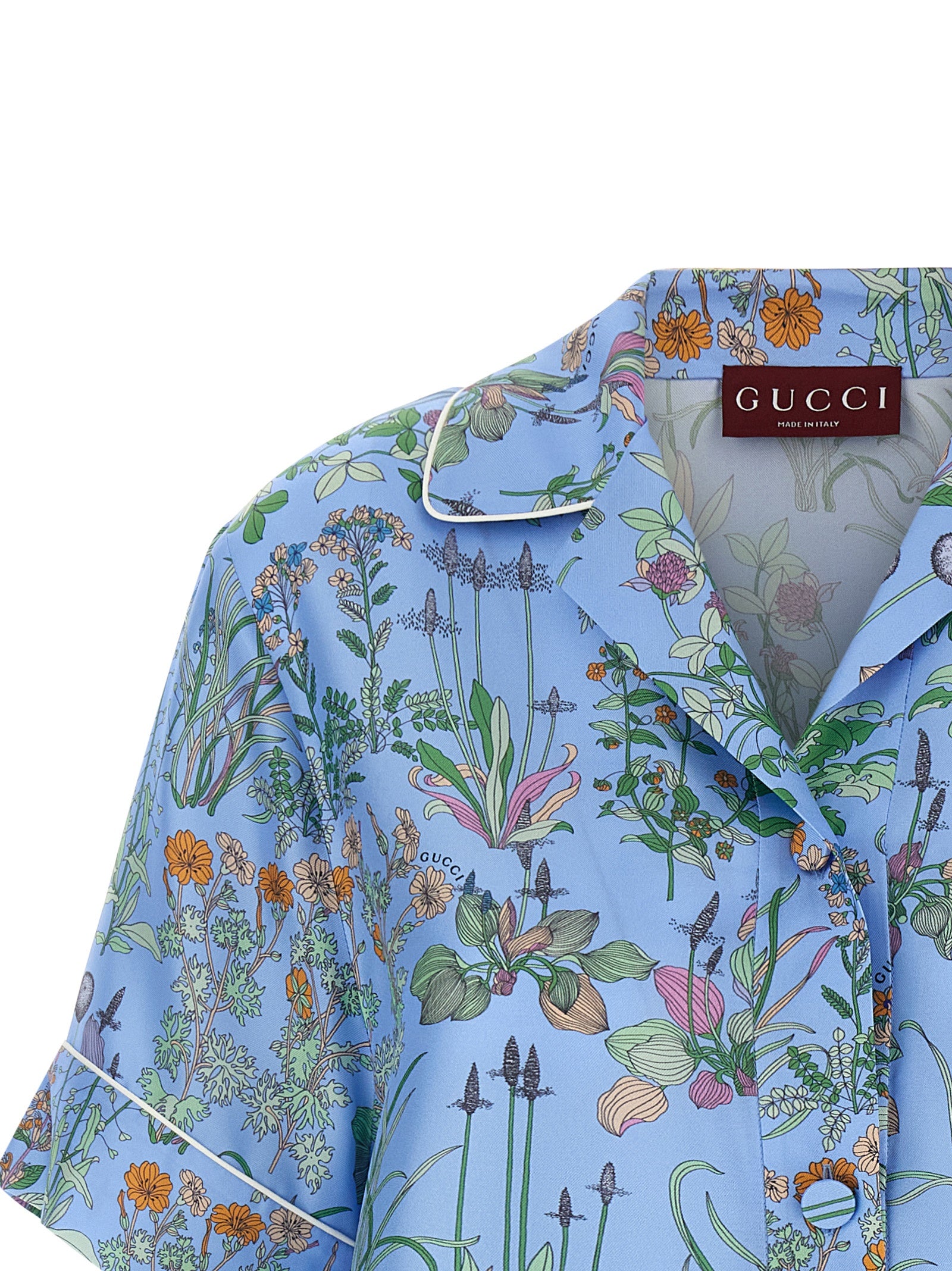 Gucci Blue Silk Blouse Gucci