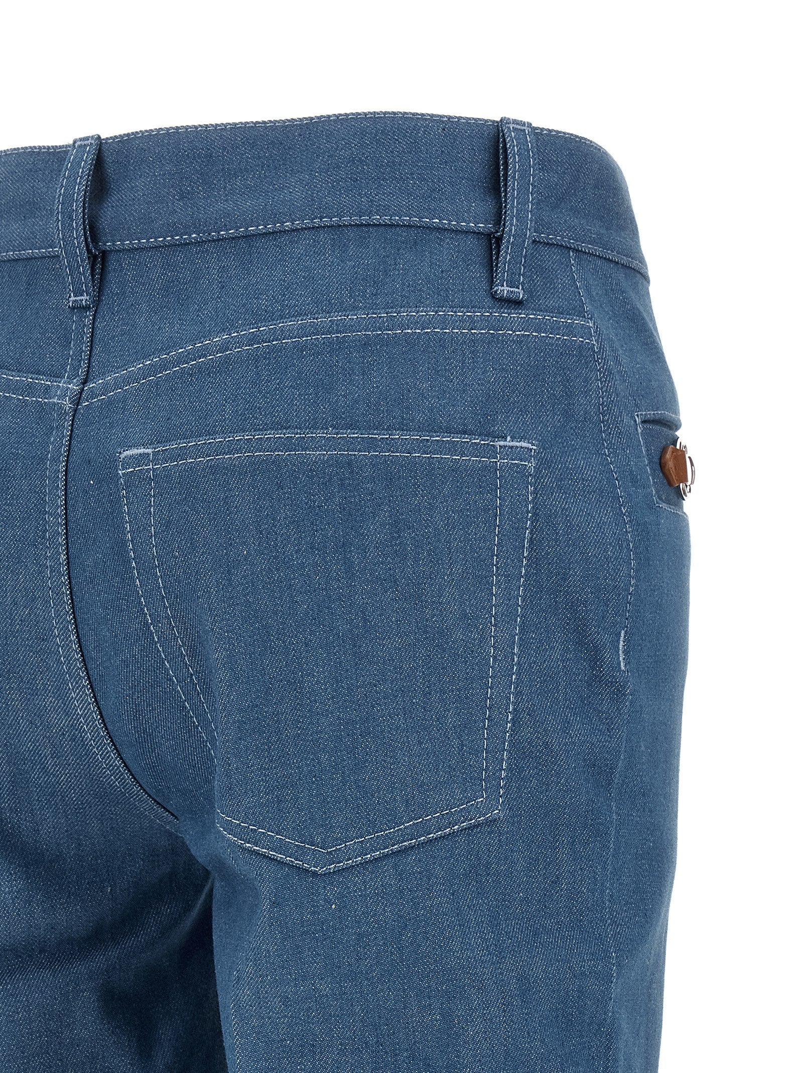 Gucci Blue Cotton Straight-Leg Jeans Gucci
