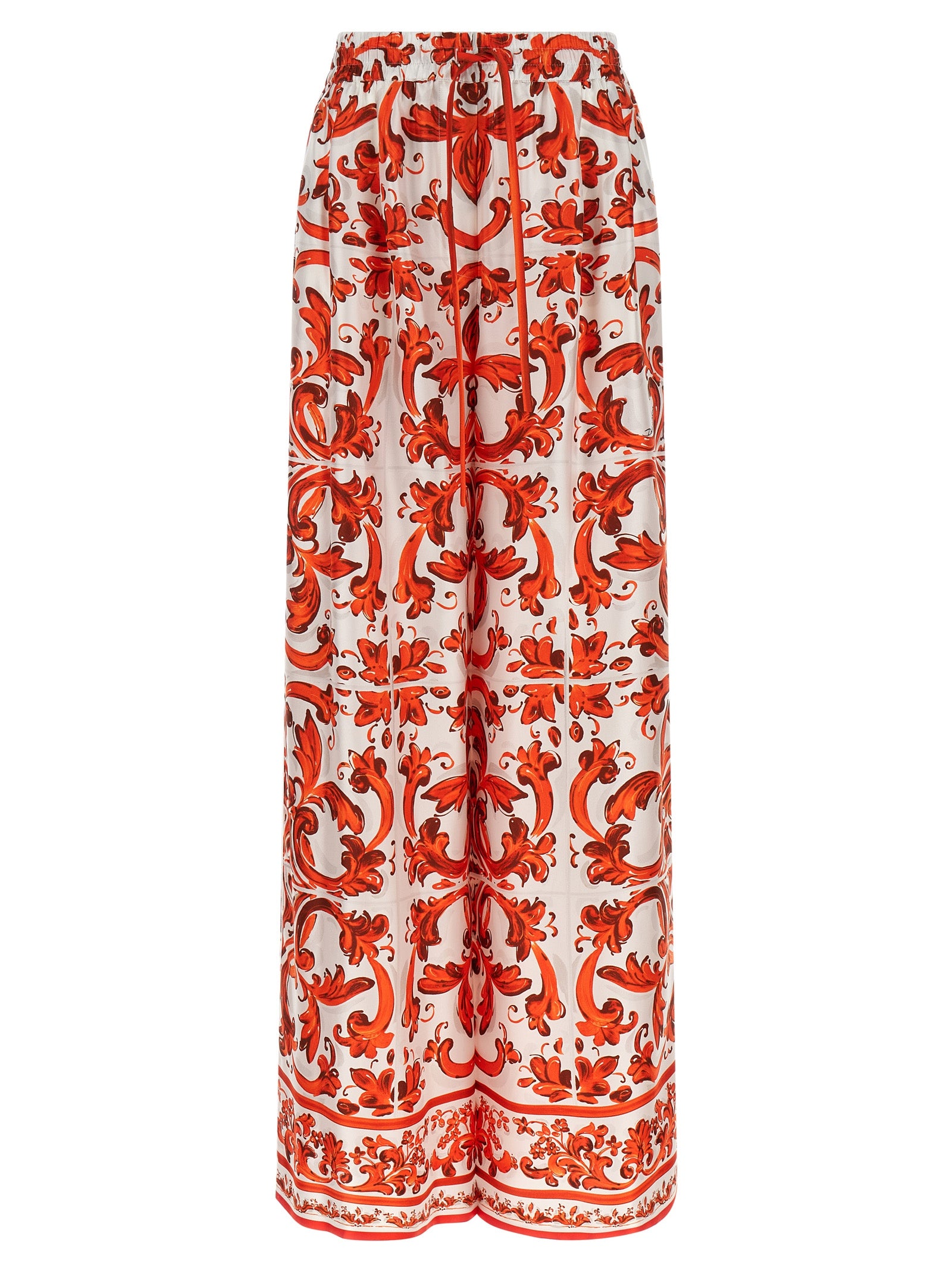 Dolce & Gabbana Orange Silk Flared Pants Dolce & Gabbana