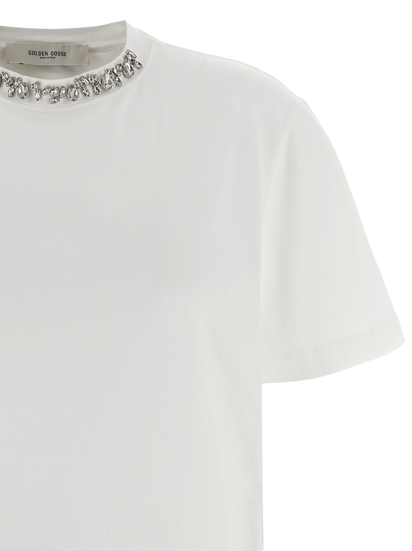 Golden Goose White Cotton T-Shirt Golden Goose