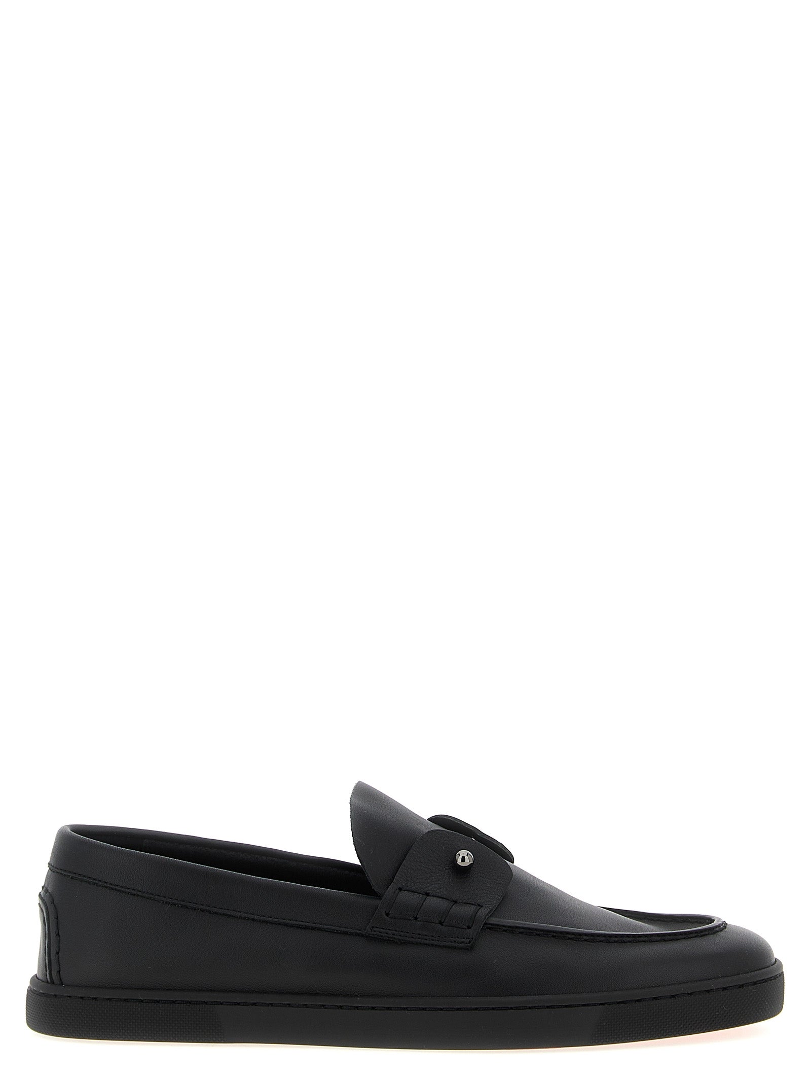 Christian Louboutin Black Calfskin Slip-On Loafers Christian Louboutin