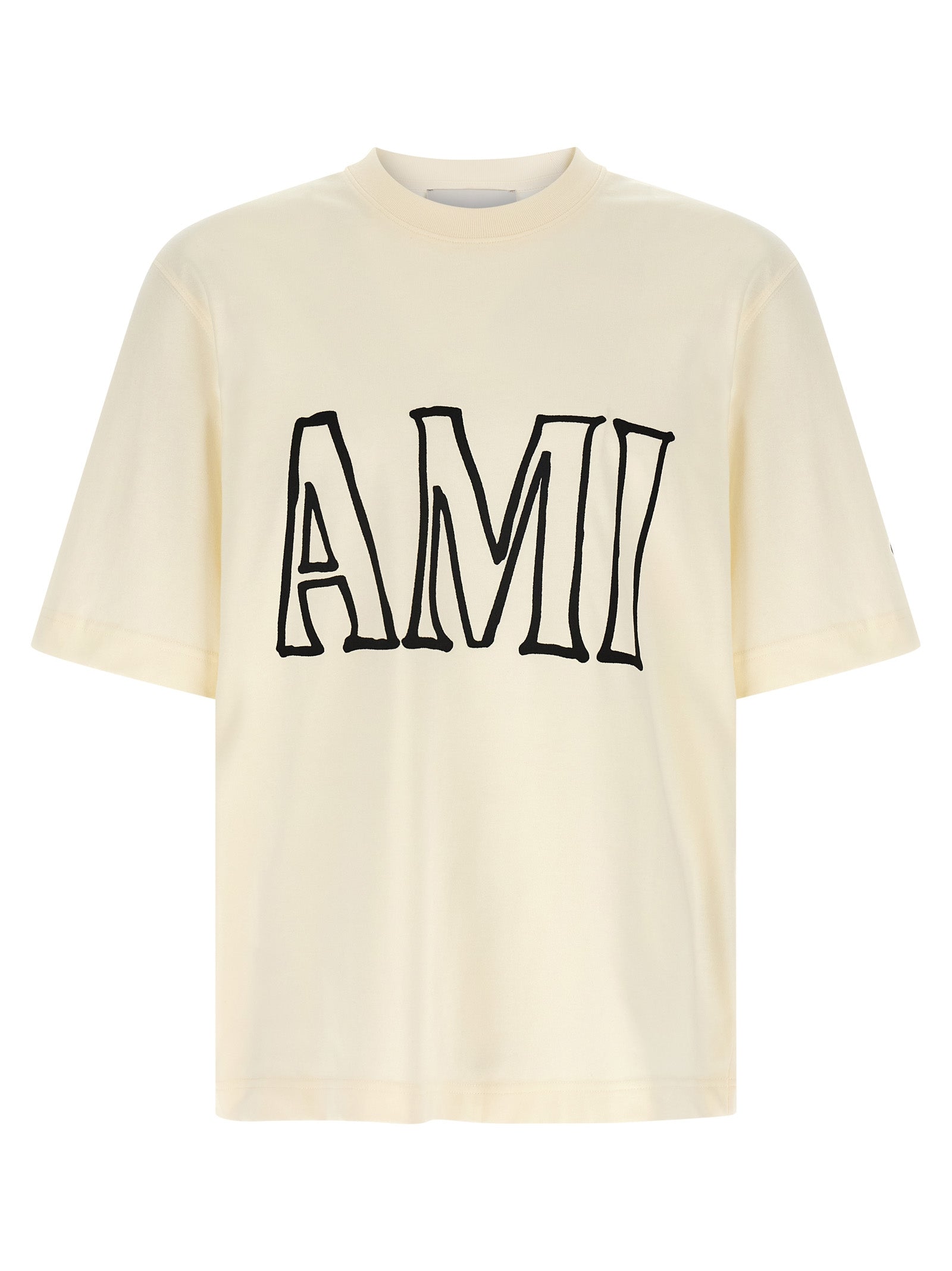 Ami Paris Beige Cotton T-Shirt Ami Paris