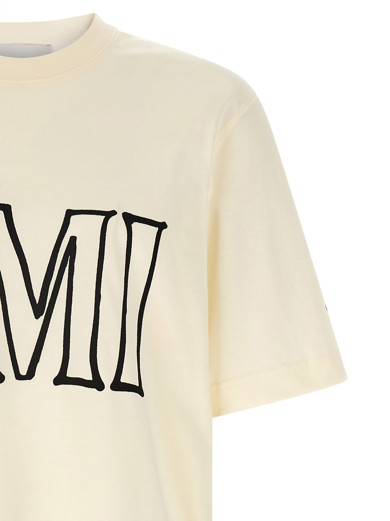 Ami Paris Beige Cotton T-Shirt Ami Paris
