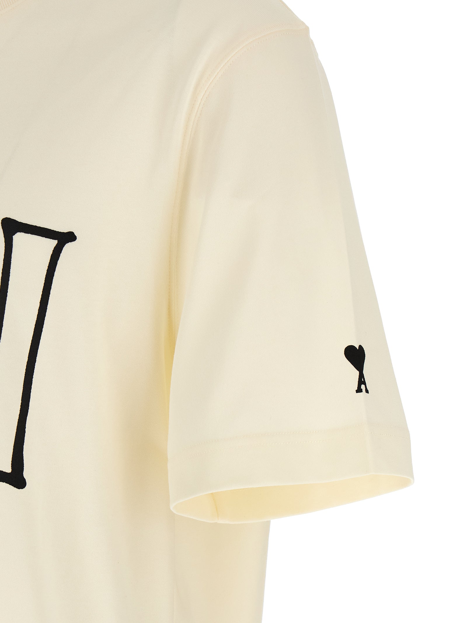 Ami Paris Beige Cotton T-Shirt Ami Paris