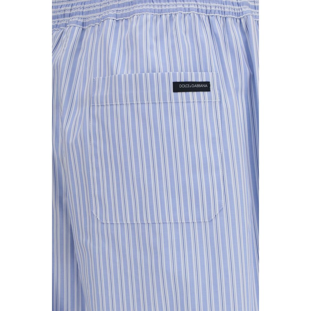 Dolce & Gabbana Blue Cotton Casual Pants Dolce & Gabbana