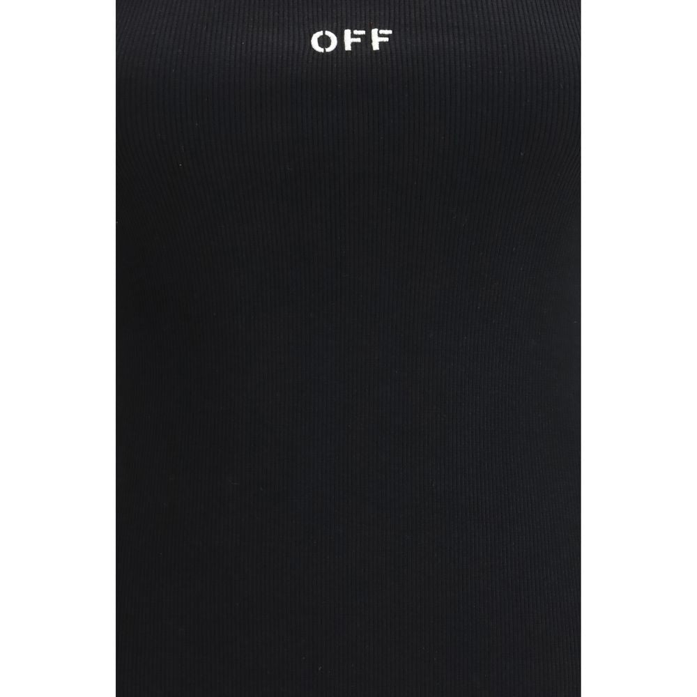 Off-White Black Cotton Sleeveles T-Shirt Off-White