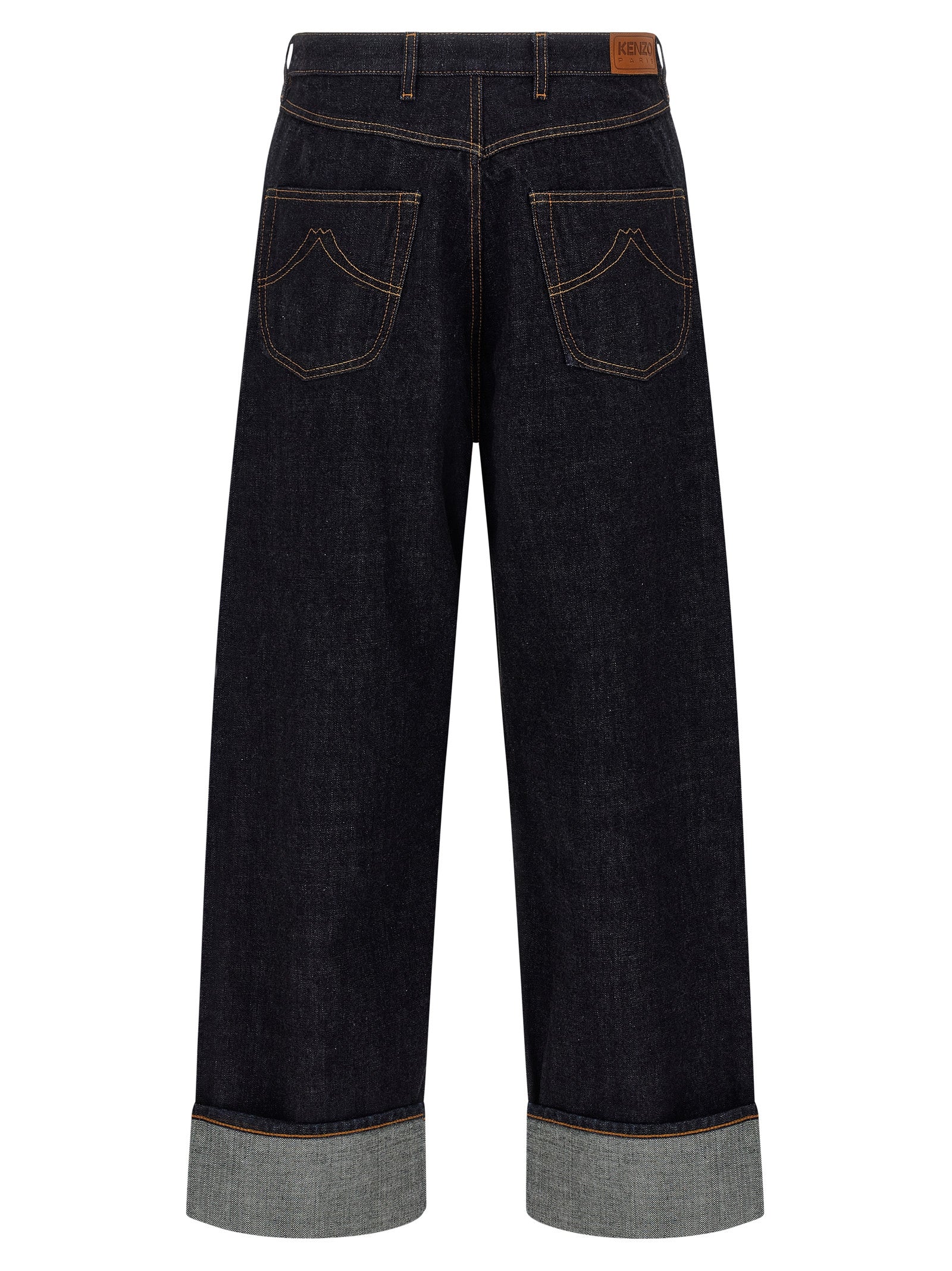 Kenzo Blue Cotton Straight-Leg Jeans Kenzo
