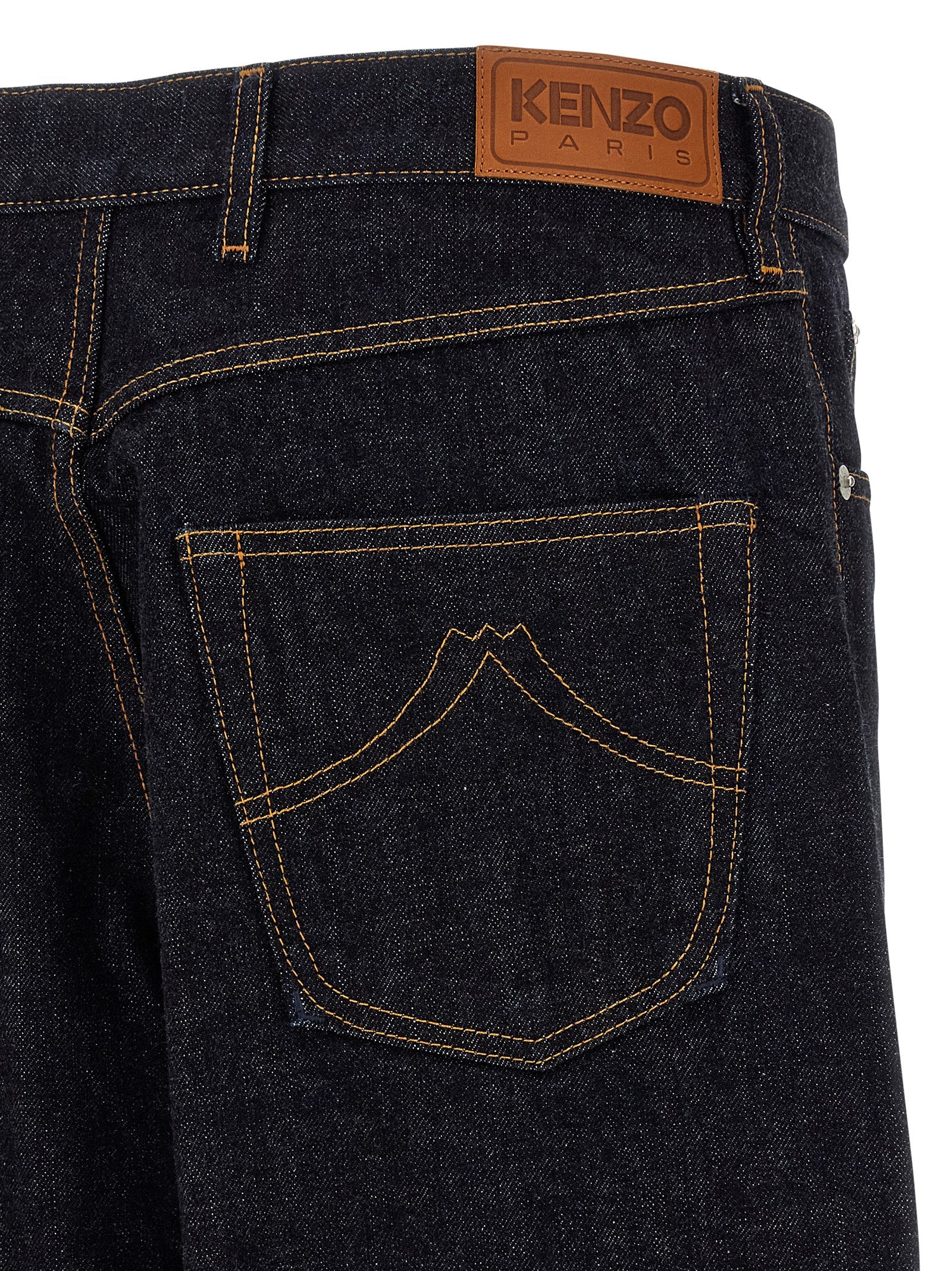 Kenzo Blue Cotton Straight-Leg Jeans Kenzo