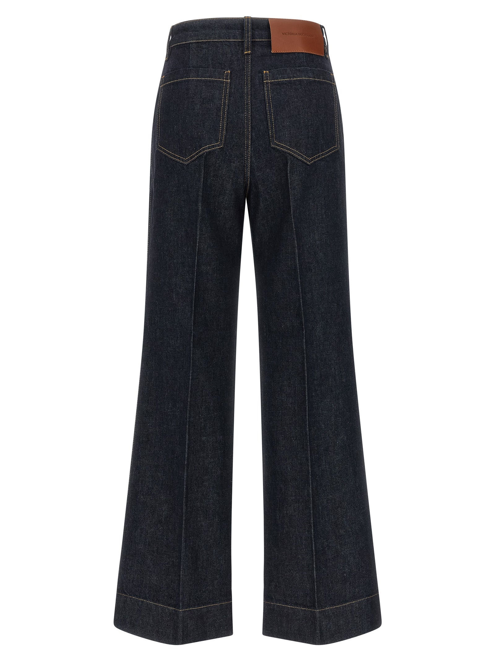 Victoria Beckham Blue Cotton Flared Jeans Victoria Beckham