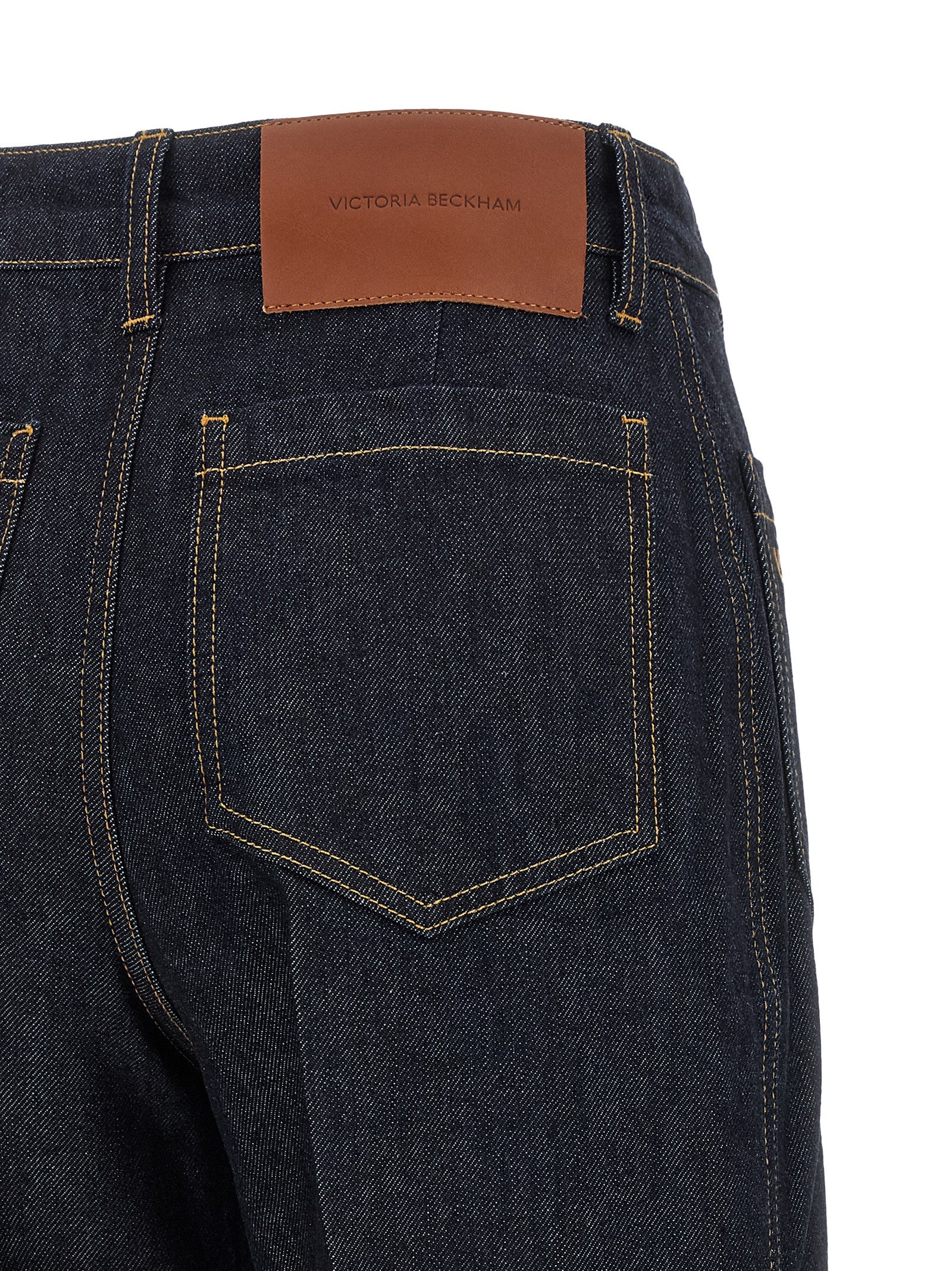 Victoria Beckham Blue Cotton Flared Jeans Victoria Beckham