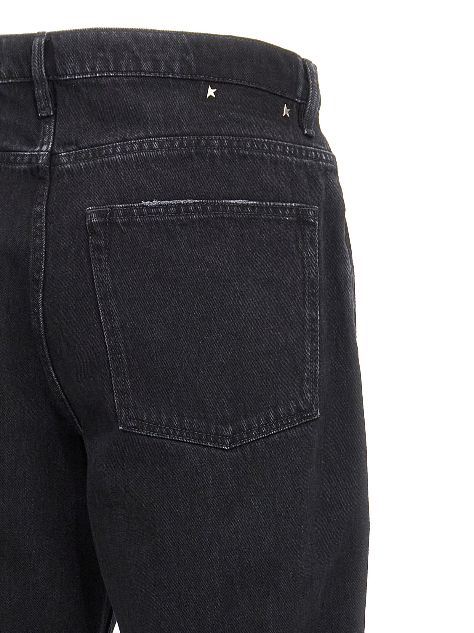 Golden Goose Black Cotton Straight-Leg Jeans Golden Goose