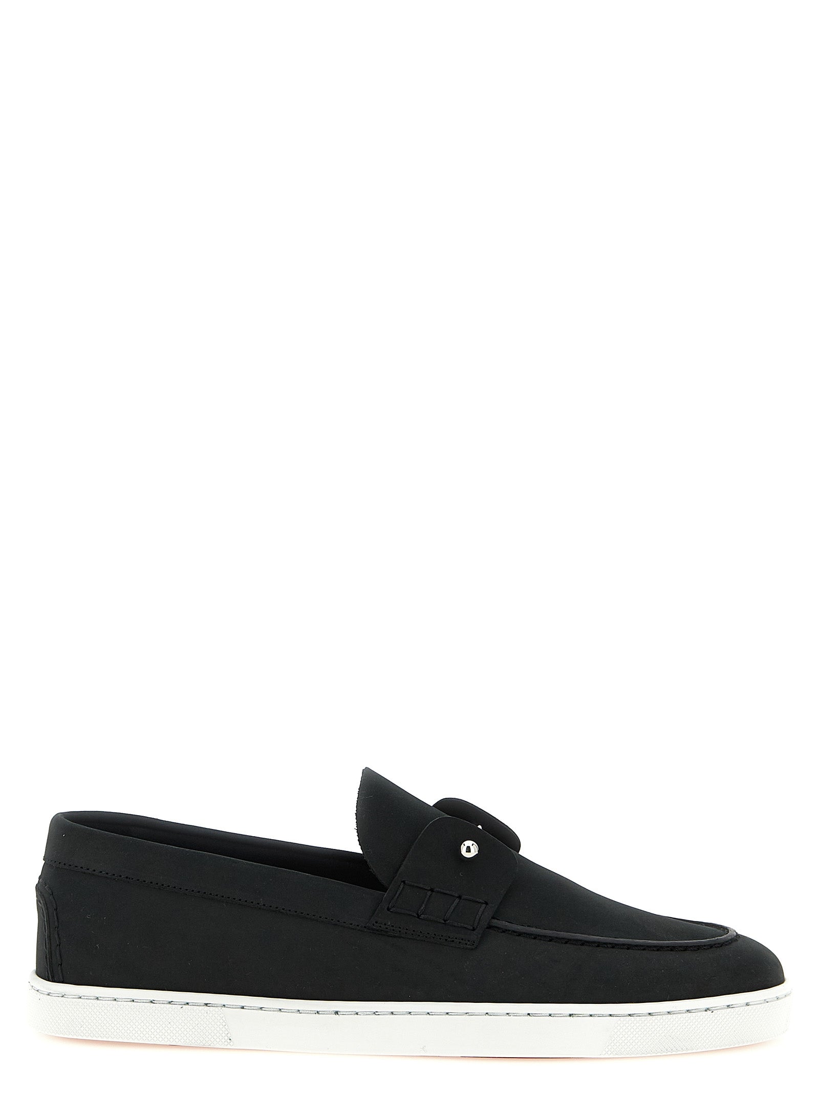Christian Louboutin Black Calfskin Slip-On Loafers Christian Louboutin