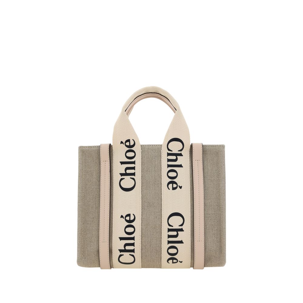 Chloé Brown Linen Handbag Chloé