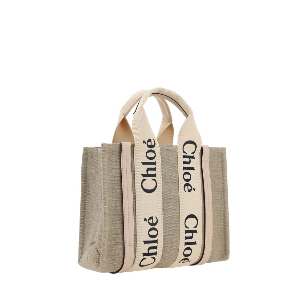 Chloé Brown Linen Handbag Chloé