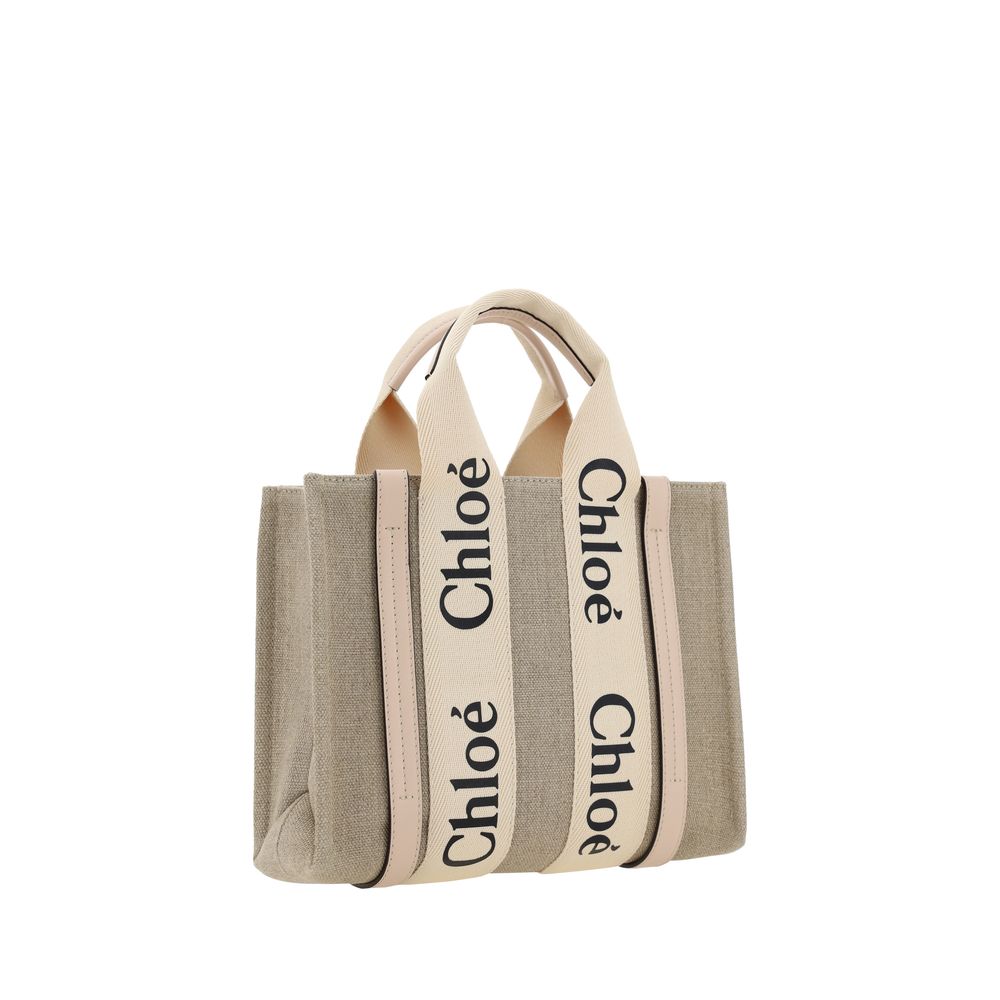 Chloé Brown Linen Handbag Chloé