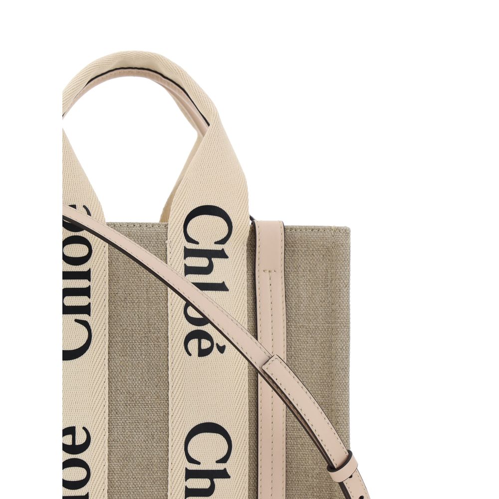Chloé Brown Linen Handbag Chloé