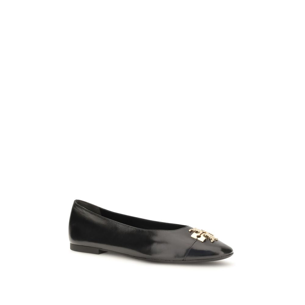 Tory Burch Black Calf Leather Bos Taurus Ballet Flats Tory Burch