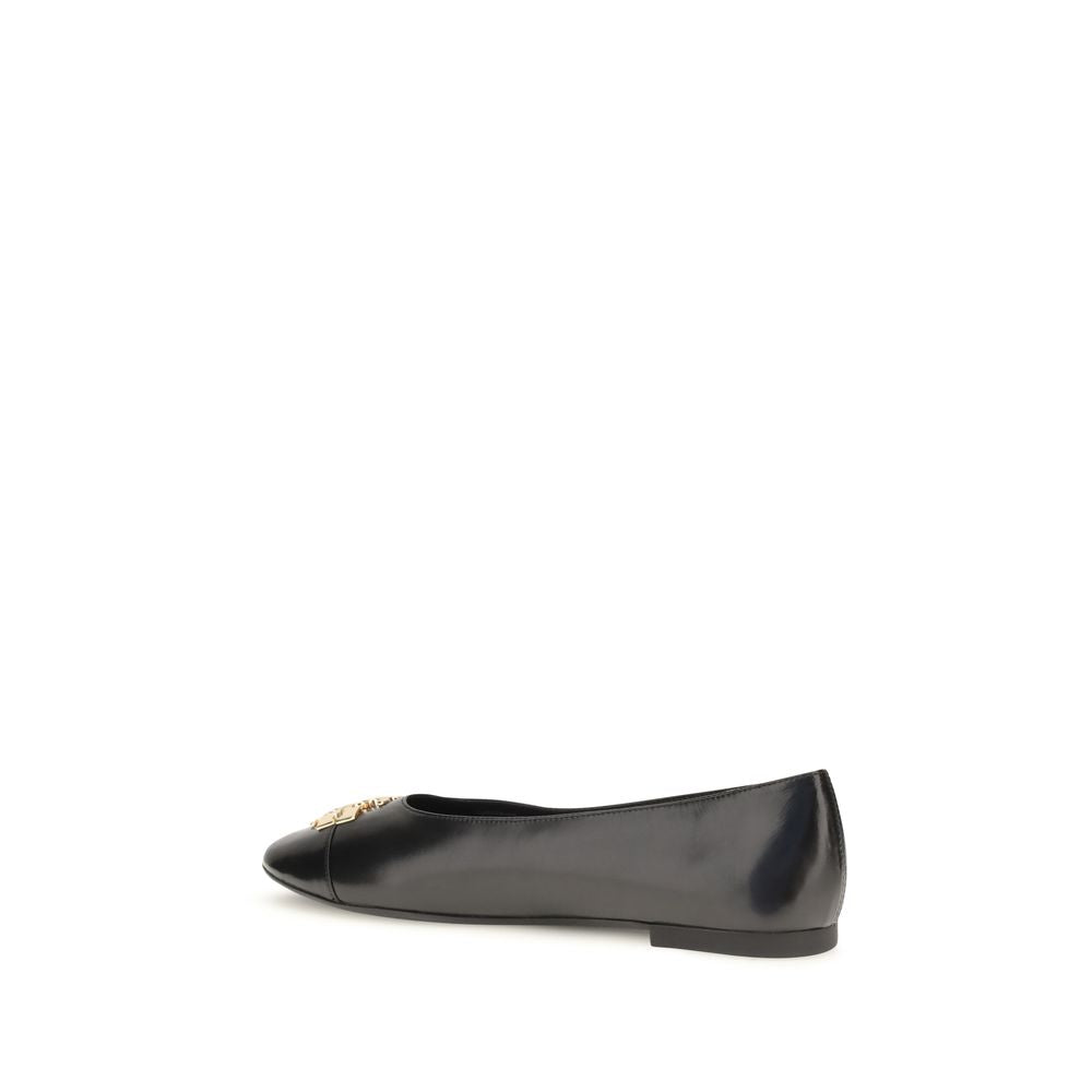 Tory Burch Black Calf Leather Bos Taurus Ballet Flats Tory Burch