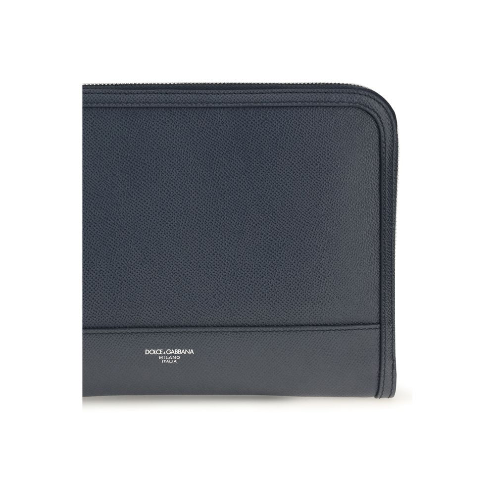 Dolce & Gabbana Blue Calf Leather Bos Taurus Wallet Dolce & Gabbana
