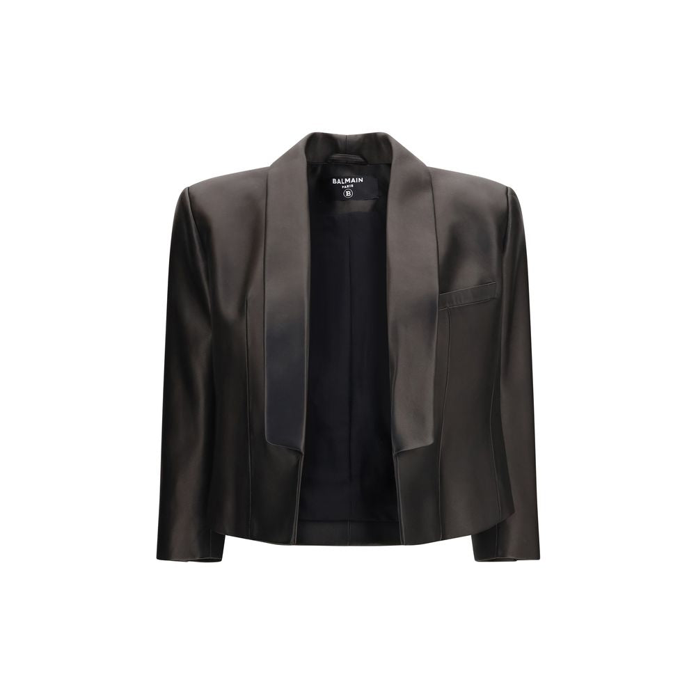 Balmain Black Lamb Ovis Aries Aries Leather Jacket Balmain