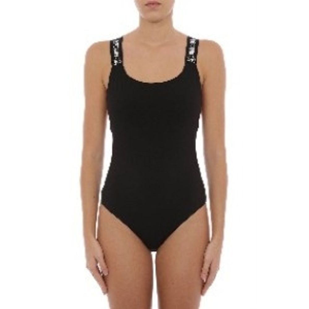 Moschino Black Cotton One-Piece Swimsuit Moschino