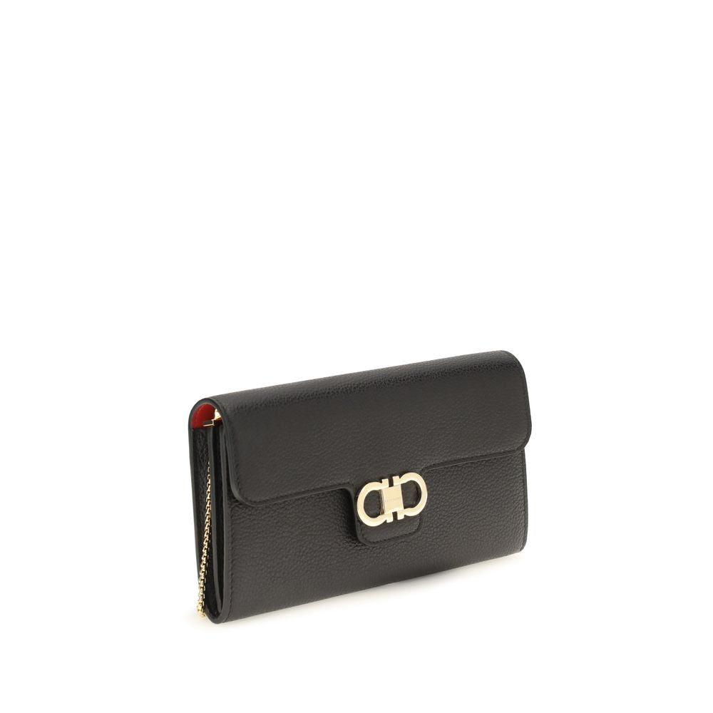 Ferragamo Black Calf Leather Bos Taurus Wallet Ferragamo