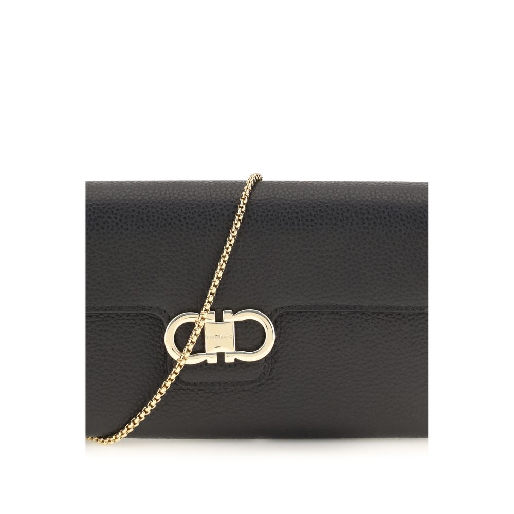 Ferragamo Black Calf Leather Bos Taurus Wallet Ferragamo