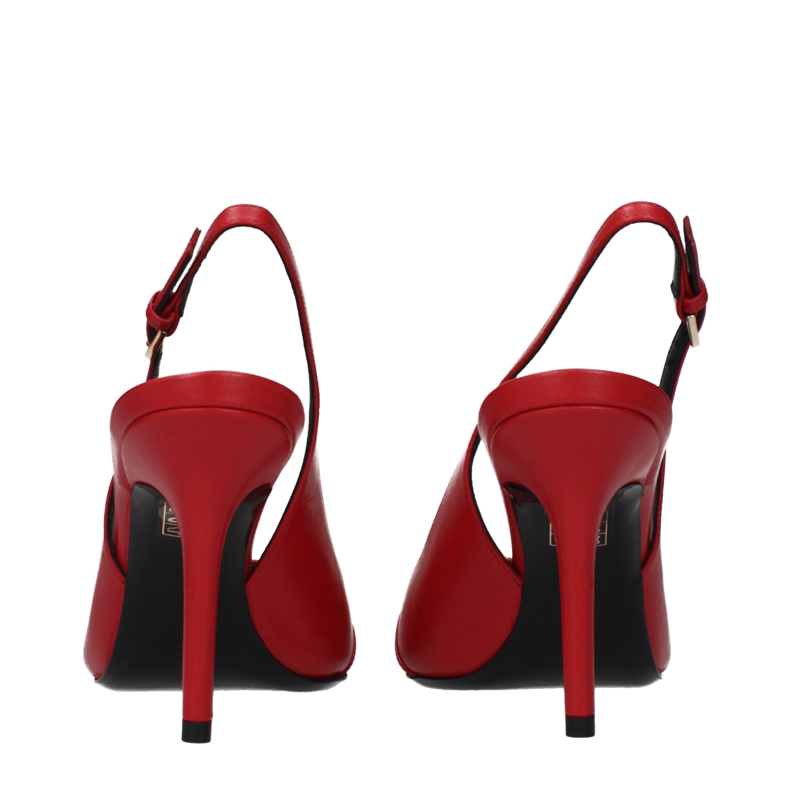 Versace Red Leather High Heel Pumps Versace