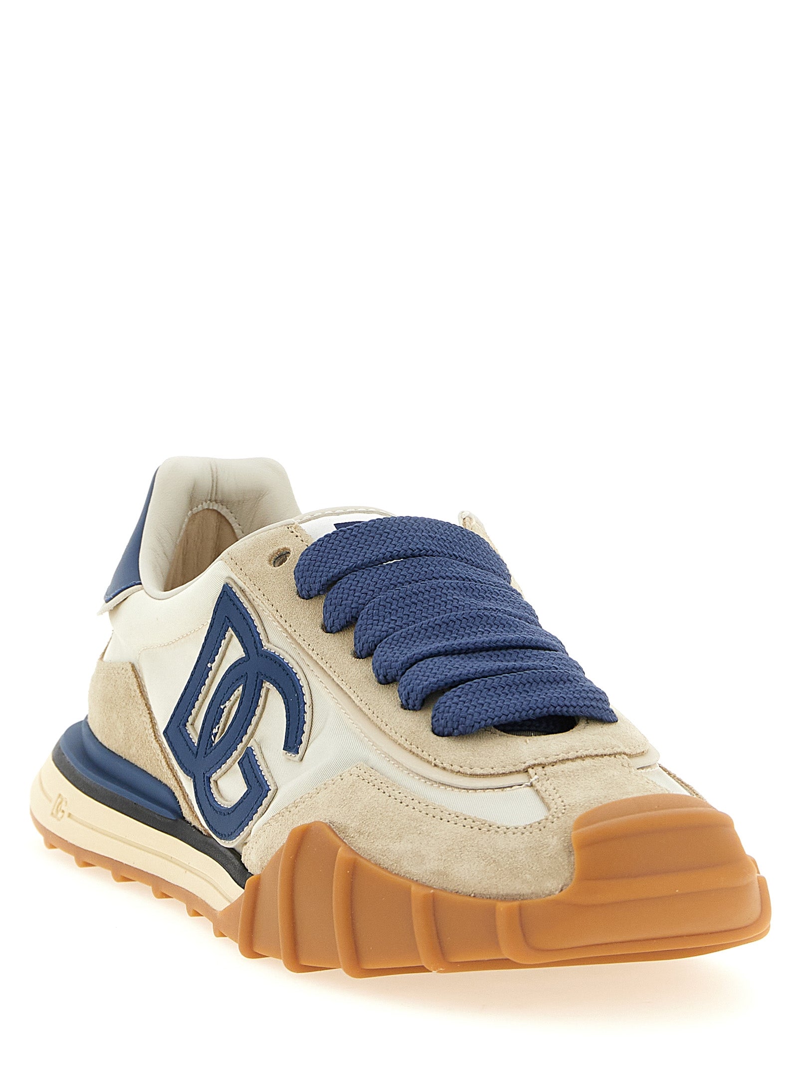 Dolce & Gabbana Blue Calfskin Athletic Sneakers Dolce & Gabbana