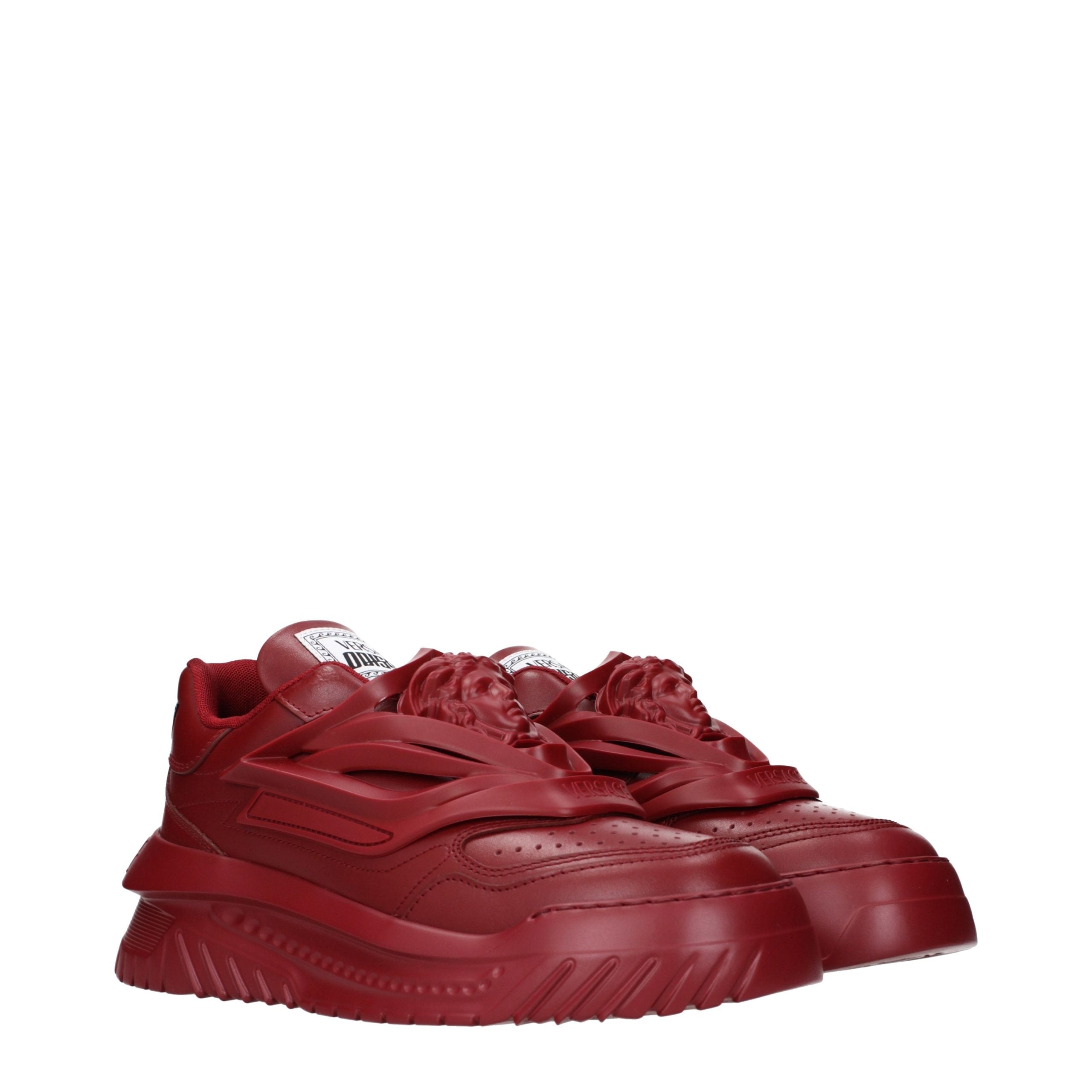 Versace Red Leather Chunky Sneakers Versace