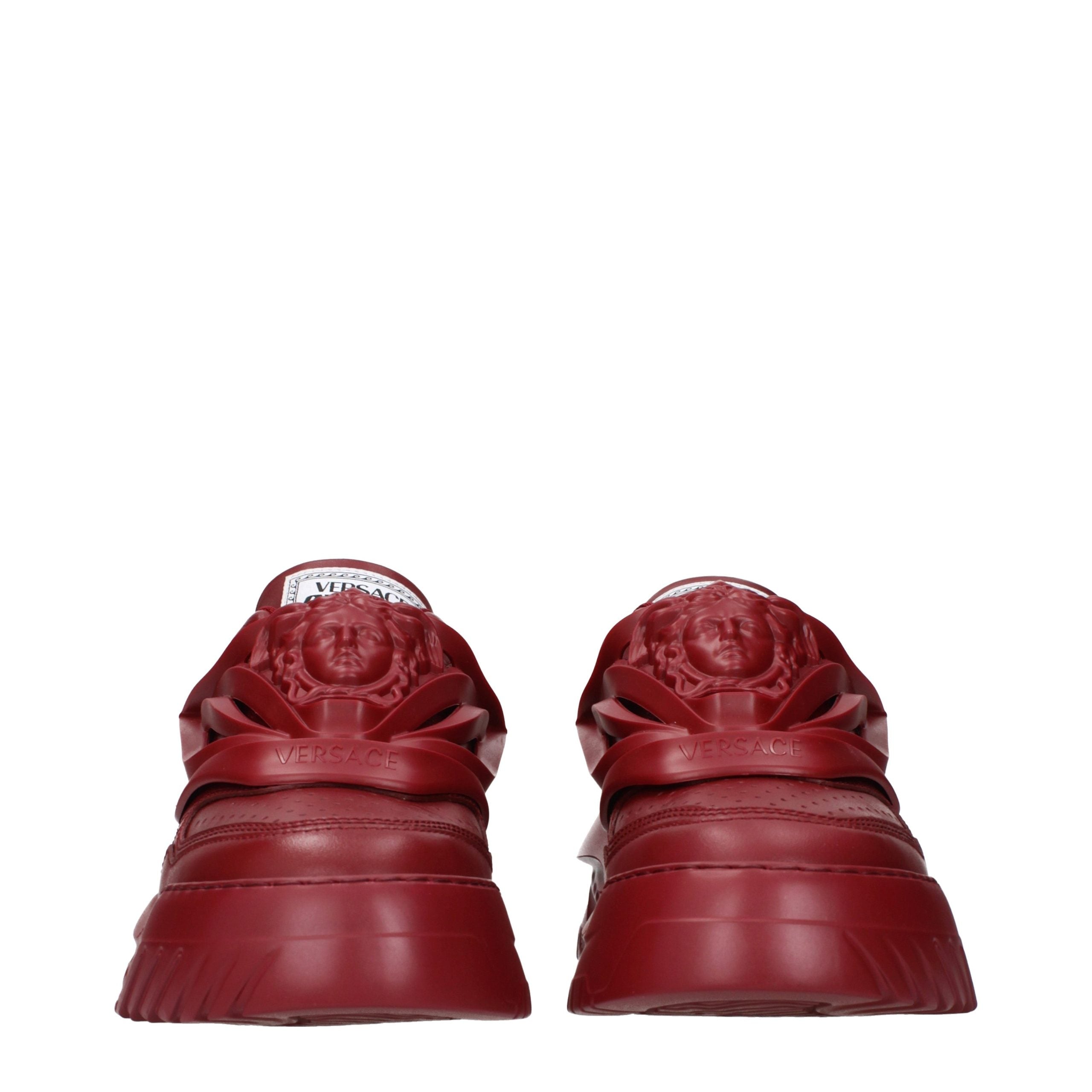 Versace Red Leather Chunky Sneakers Versace