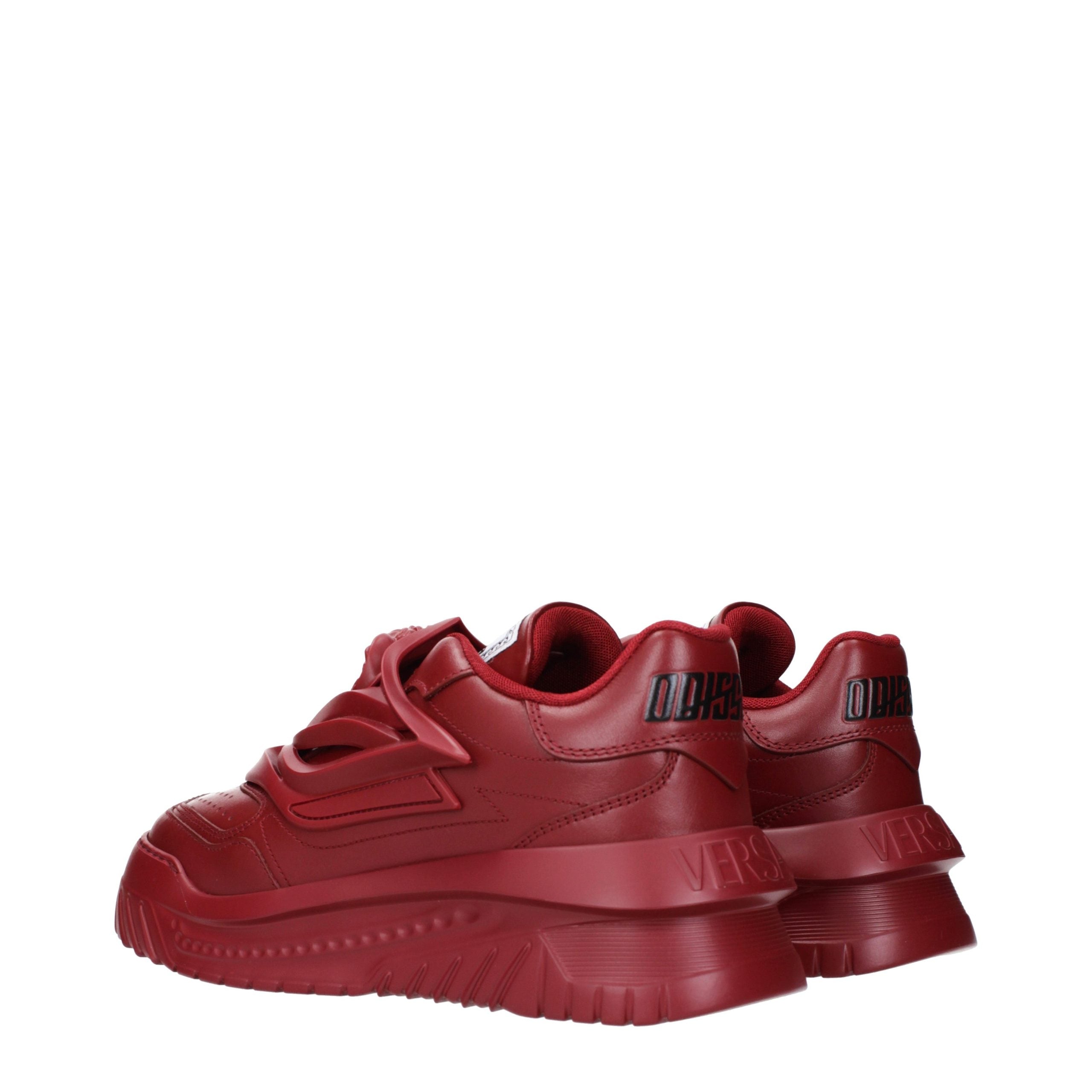 Versace Red Leather Chunky Sneakers Versace