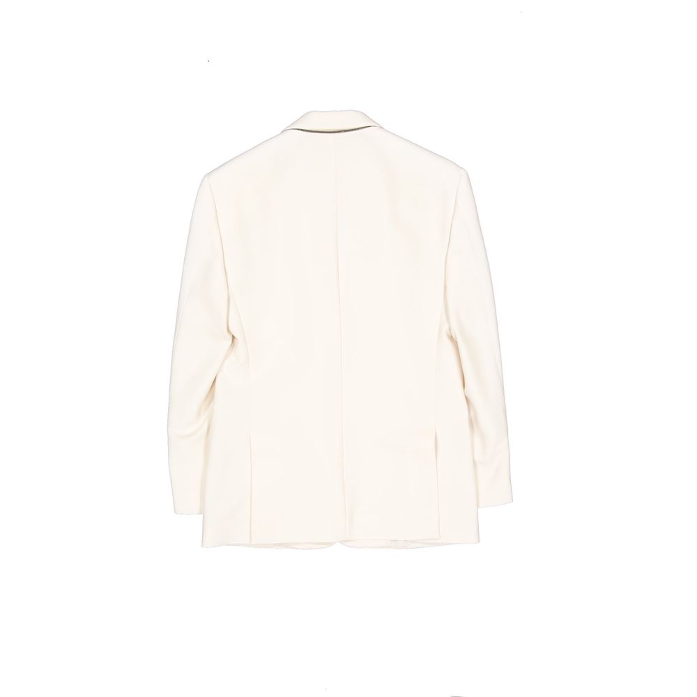 Brunello Cucinelli White Viscose Blazer Brunello Cucinelli