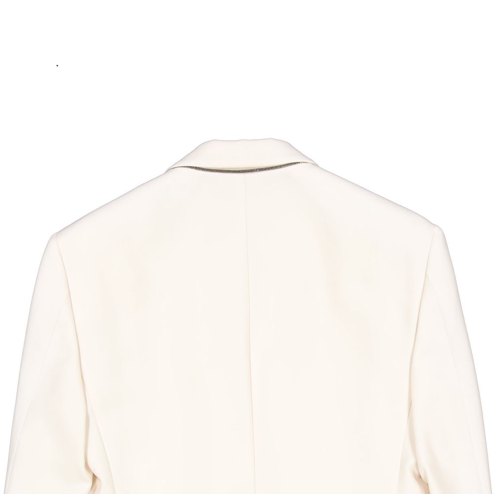 Brunello Cucinelli White Viscose Blazer Brunello Cucinelli