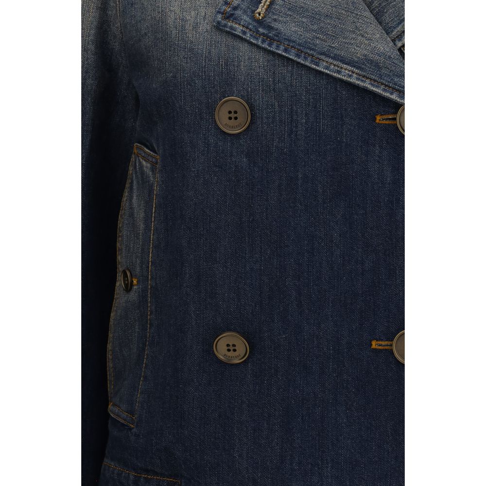 Burberry Blue Cotton Denim Jacket Burberry