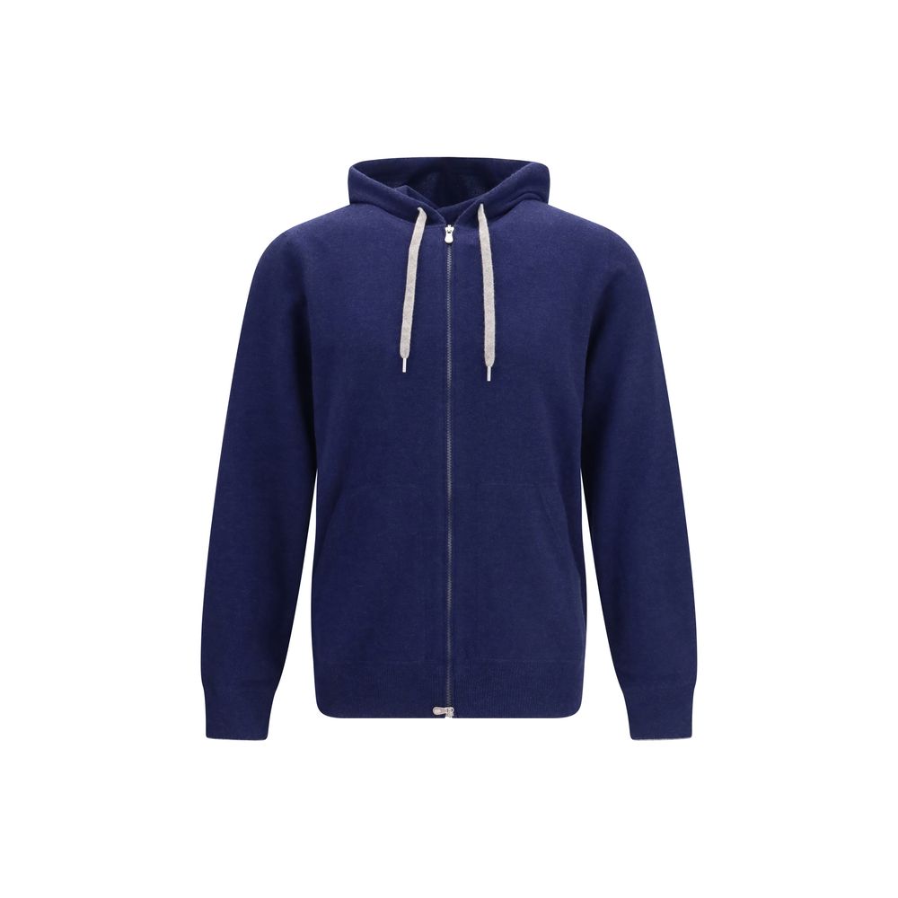 Brunello Cucinelli Blue Cashmere Sweatshirt Brunello Cucinelli
