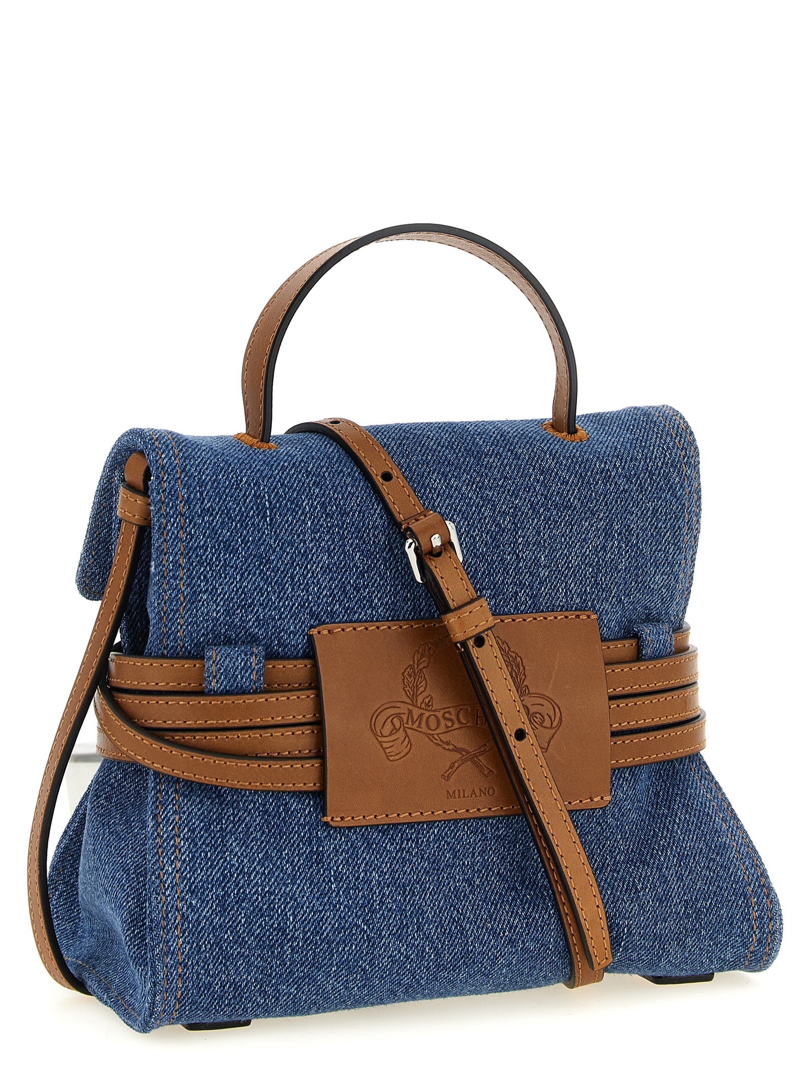 Moschino Blue Cotton Handbag Moschino