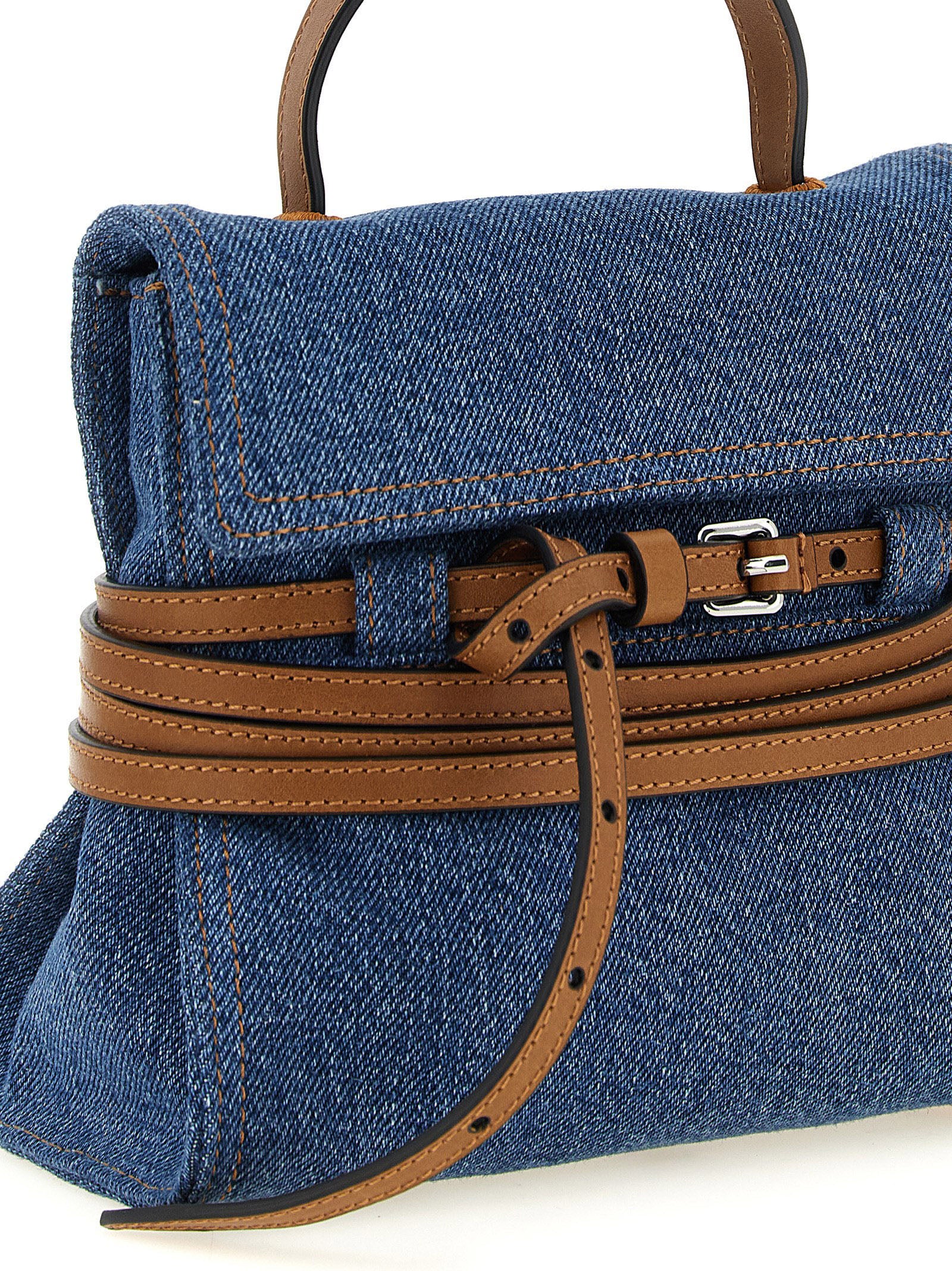 Moschino Blue Cotton Handbag Moschino