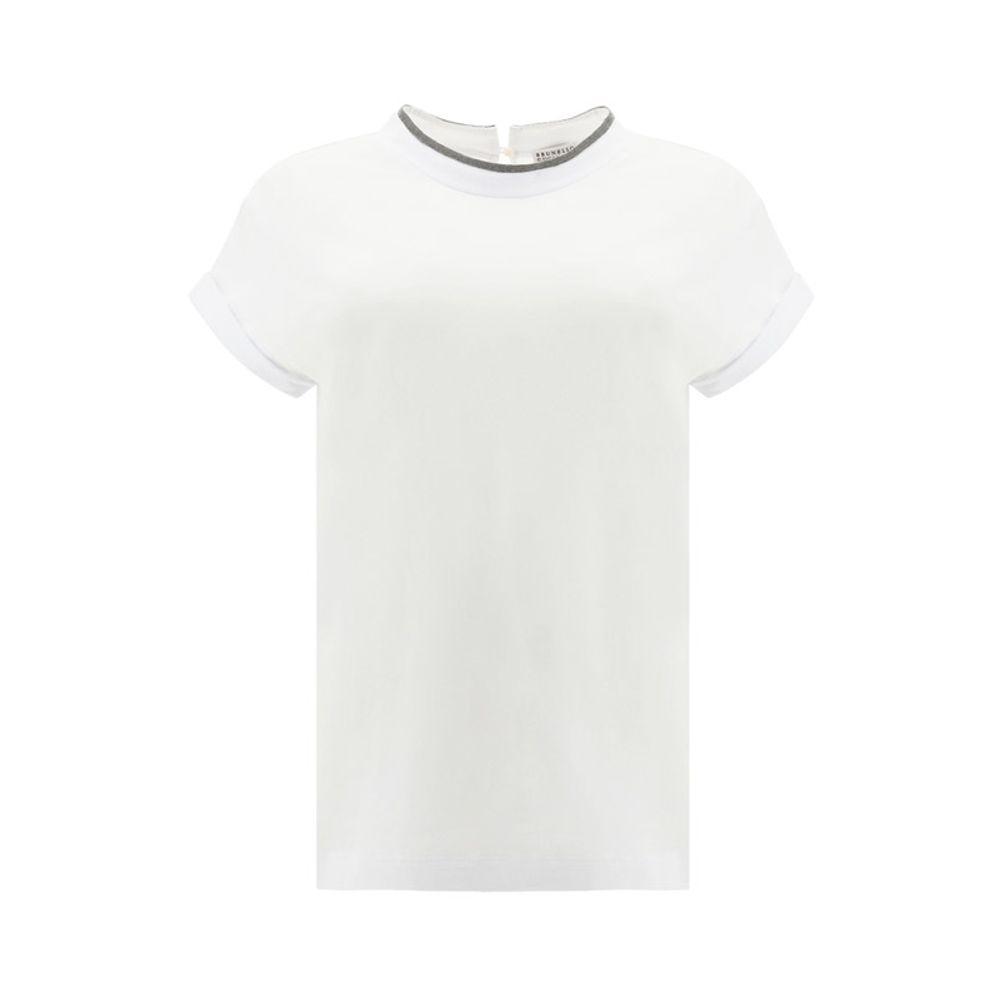 Brunello Cucinelli White Elastane T-Shirt Brunello Cucinelli