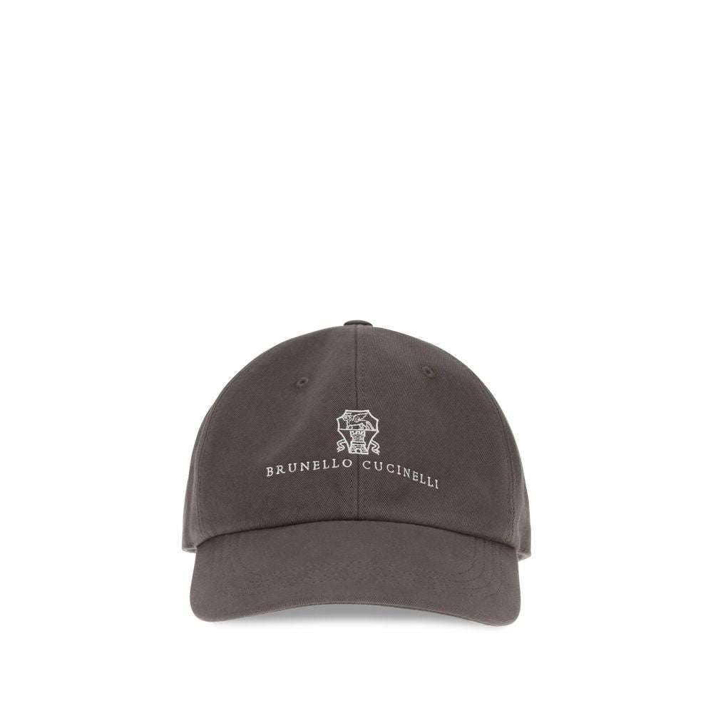 Brunello Cucinelli Brown Cotton Cap (Baseball Hat) Brunello Cucinelli