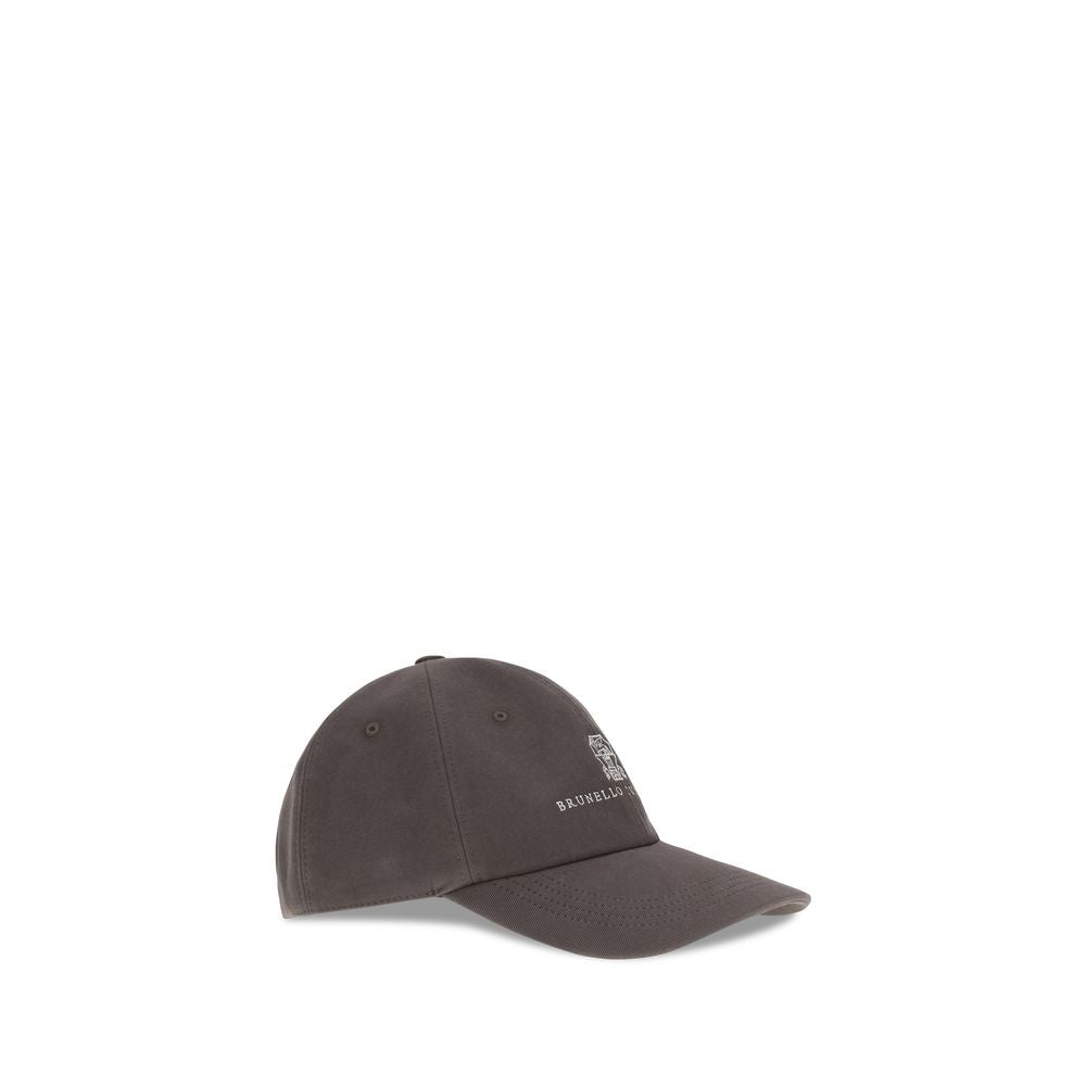 Brunello Cucinelli Brown Cotton Cap (Baseball Hat) Brunello Cucinelli