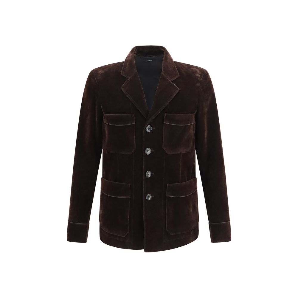 Tom Ford Brown Cotton Blazer Tom Ford