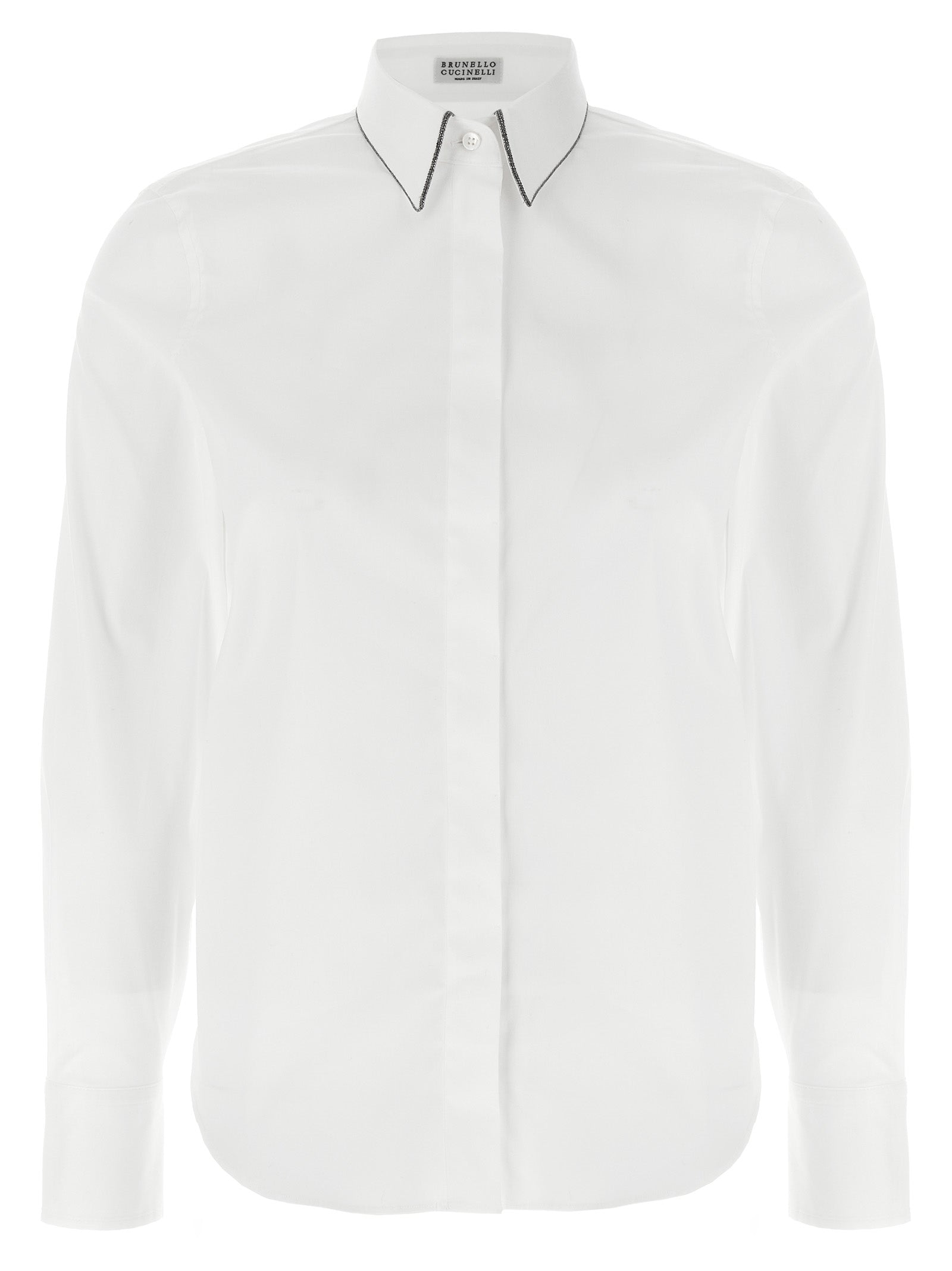 Brunello Cucinelli White Cotton Blouse Brunello Cucinelli
